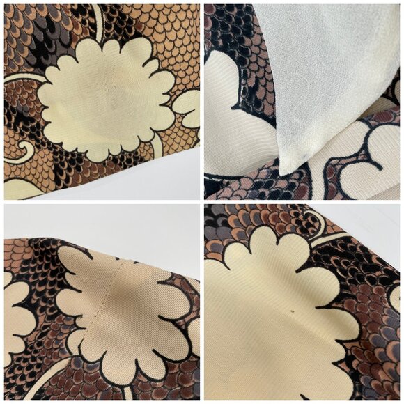 Vintage 70s Brown Printed Belted Dress | Size M-XL - Picture 10 of 11